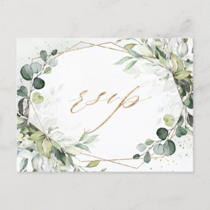 Carte Postale Eucalyptus Verdure Moderne Mariage géométrique RSV
