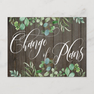 Carte Postale Eucalyptus Wood Changement de plans Mariage report