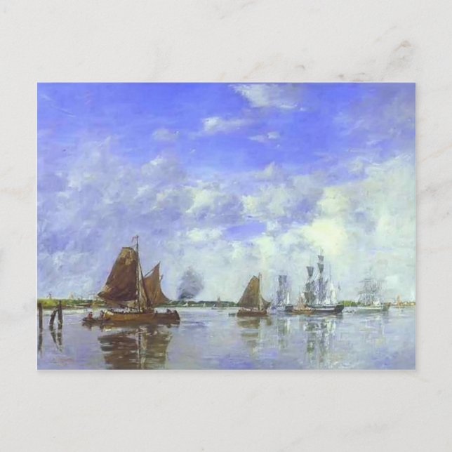 Carte Postale Eugene Boudin - La Meuse à Dordrecht (Devant)