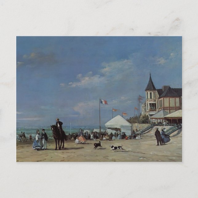 Carte Postale Eugene Boudin - La plage de Trouville (Devant)