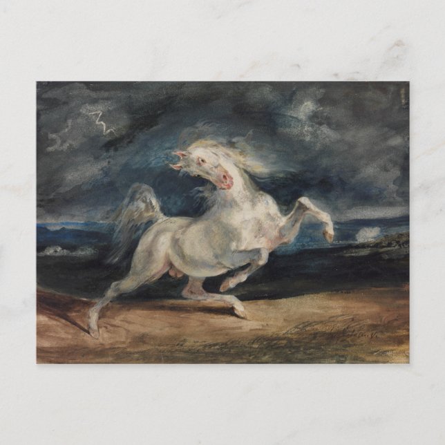 Carte Postale Eugene Delacroix - Cheval effrayé par la foudre (Devant)