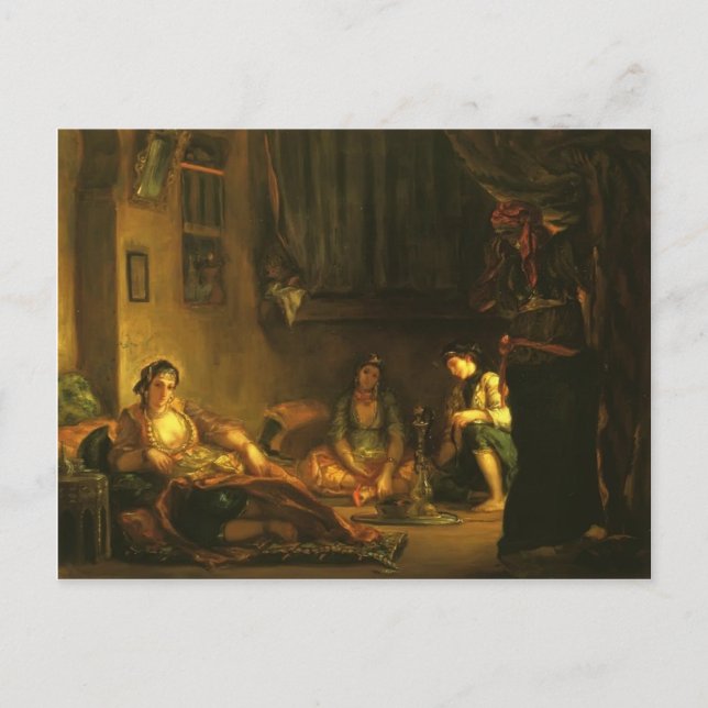 Carte Postale Eugene Delacroix - Femmes d'Alger dans l'apparteme (Devant)