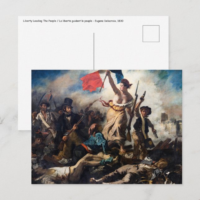 Carte Postale Eugene Delacroix - La Liberté guidant le peuple (Devant / Derrière)