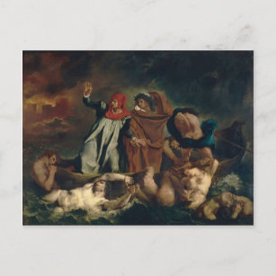 Carte Postale Eugene Delacroix - Le barque de Dante