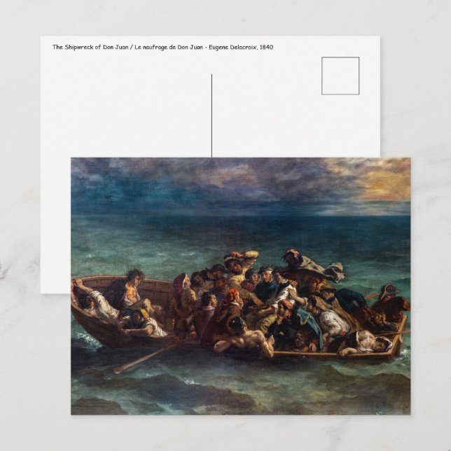 Carte Postale Eugène Delacroix - Le naufrage de Don Juan (Devant / Derrière)