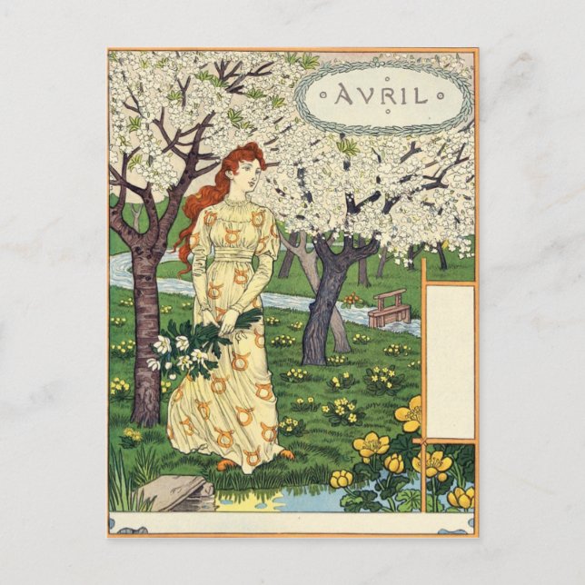 Carte Postale Eugène Grasset avril (Devant)