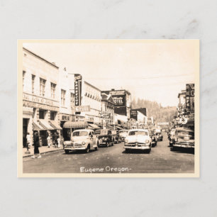 Carte Postale Eugene, Oregon Parfum de rue vintage années 1950