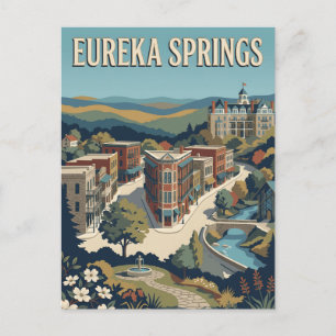 Carte Postale Eureka Springs Arkansas Ozarks Affiche Vintage