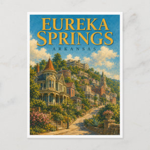 Carte Postale Eureka Springs Arkansas Victorian Hillside GeoSaga