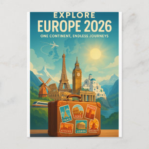 Carte Postale EUROPE 2026 — Un continent, des voyages sans fin