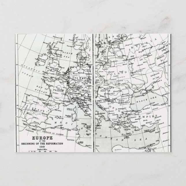 Carte Postale Europe, au début de la Réforme (Devant)