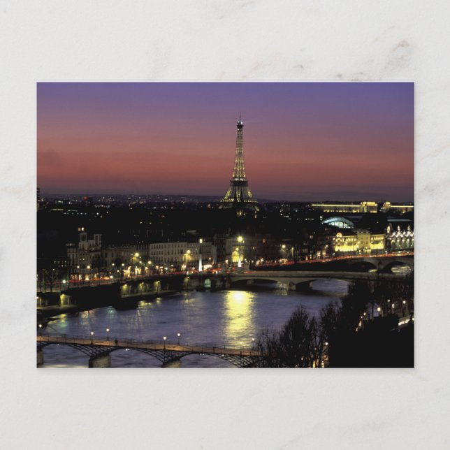 Carte Postale Europe, France, Paris, Vue coucher de soleil sur E (Devant)
