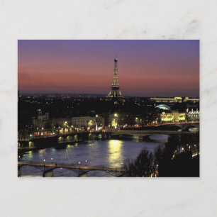 Carte Postale Europe, France, Paris, Vue coucher de soleil sur E
