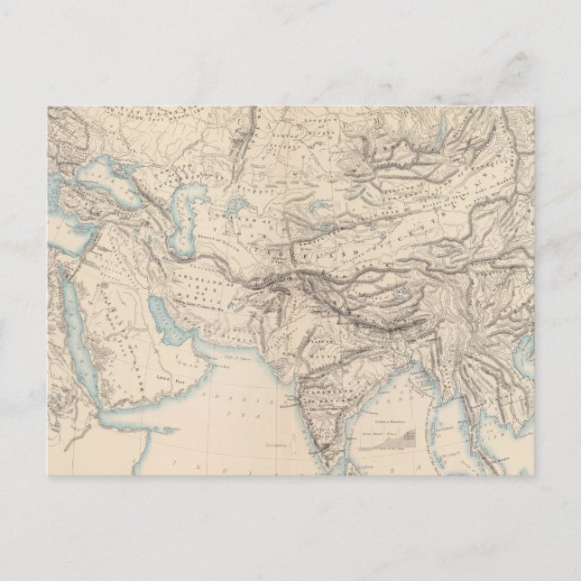 Carte Postale Europe physique et Asie (Devant)