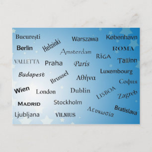 Carte Postale European Union Capitals