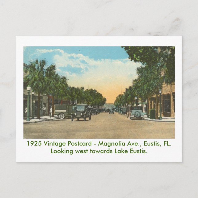 Carte Postale Eustis, FL - Magnolia Ave - 1925 (Devant)