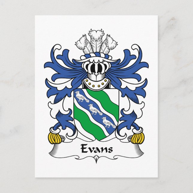 Carte Postale Evans Family Crest (Devant)