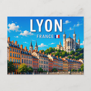 Carte Postale Évasion au patrimoine rive de Lyon France