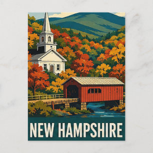 Carte Postale Évasion au village d'automne du New Hampshire 🍂