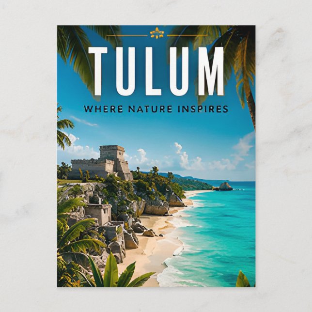 Carte Postale 🌴 Évasion Côtière Tulum Mexique (Devant)