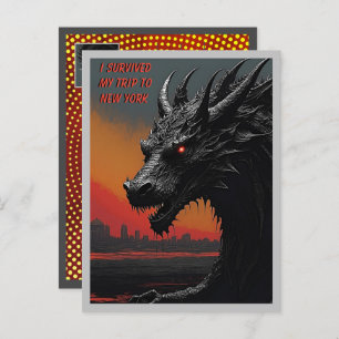 Carte Postale Evasion dans le style : Voyage d'art noir personna