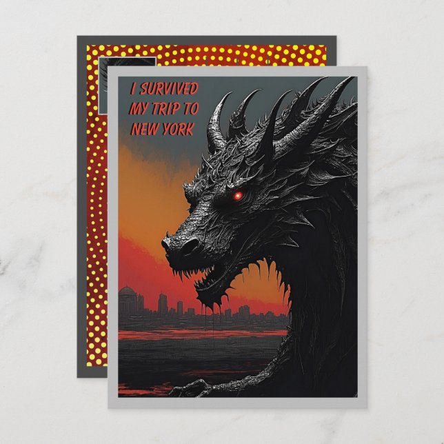 Carte Postale Evasion dans le style : Voyage d'art noir personna (Devant / Derrière)