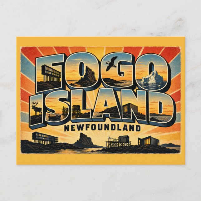 Carte Postale Évasion de l'île de Fogo Terre-Neuve (Devant)