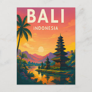 Carte Postale Évasion sur l'île tropicale du temple de Bali en I