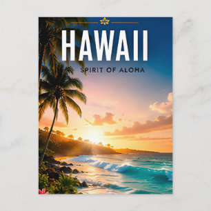 Carte Postale 🌺 Évasion tropicale de plage à Hawaï Décor côtier