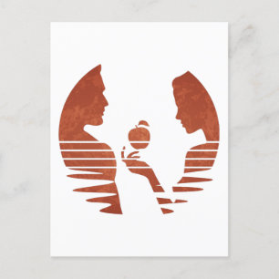 Carte Postale Eve Met Une Pomme À Adam, Grunge Version 3/3