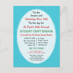 Carte Postale Evénement de vacances d'hiver, fête, Faire-part de