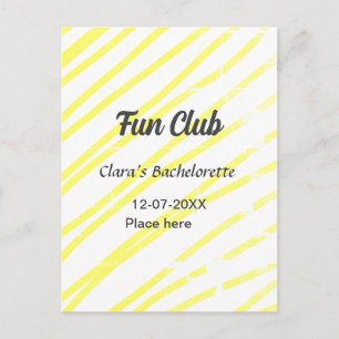 Carte Postale événement Fun Club enterrement de vie de jeune fil