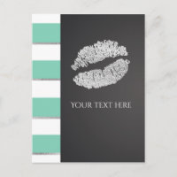 Événement Lèvres Vert Menthe & Blanc Faux Argent B
