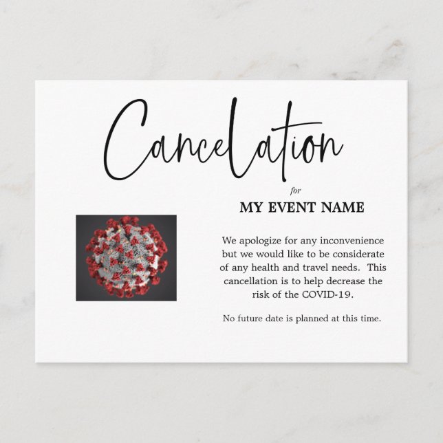 Carte Postale Event Cancelation Postcard (Devant)
