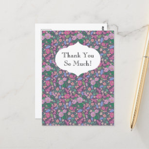 Carte Postale Éventails japonais de coquelicots pour la fête des