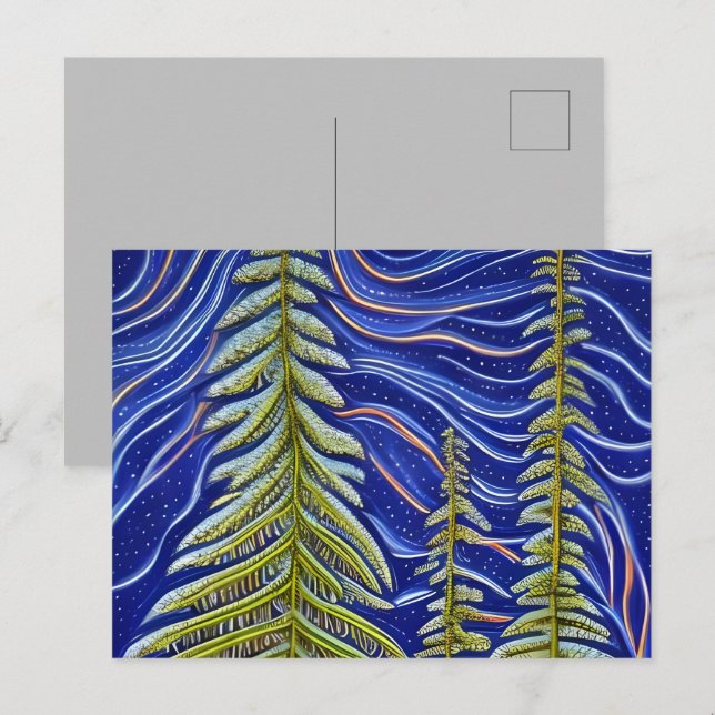 Carte Postale Evergreens Abstraits lunaires (Devant / Derrière)