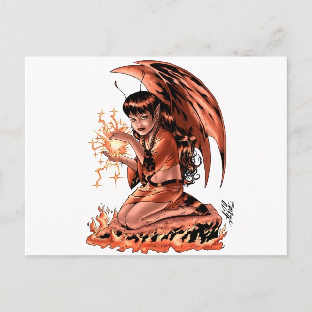 Carte Postale Evil Fairy faisant Magie par Al Rio (Devant)