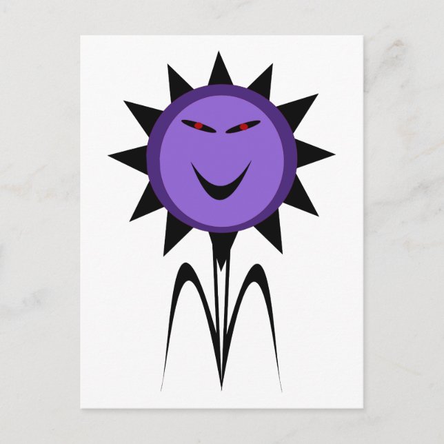 Carte postale Evil Flower Kawaii Goth Halloween (Devant)