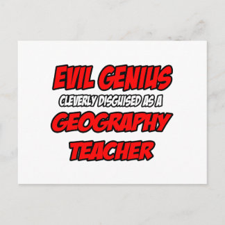 Carte Postale Evil Genius...Professeur de géographie
