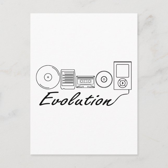 Carte Postale Évolution de la musique (Devant)