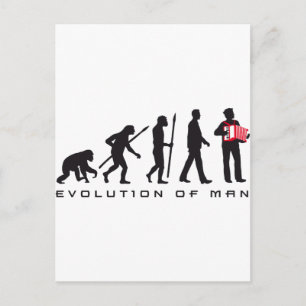 Carte Postale évolution de l'homme accordéon joueur marin