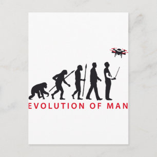 Carte Postale évolution de l'homme contrôlant le drone