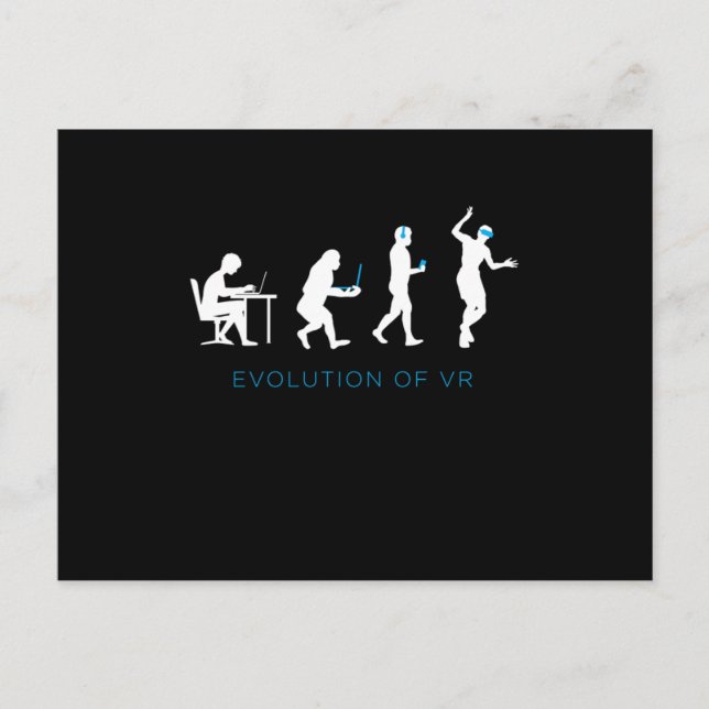 Carte Postale Evolution De VR Virtual Reality Gamer Jeu Cadeau (Devant)