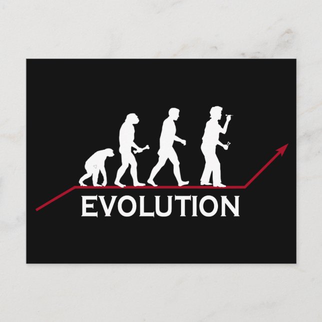 Carte Postale Évolution des fléchettes (Devant)