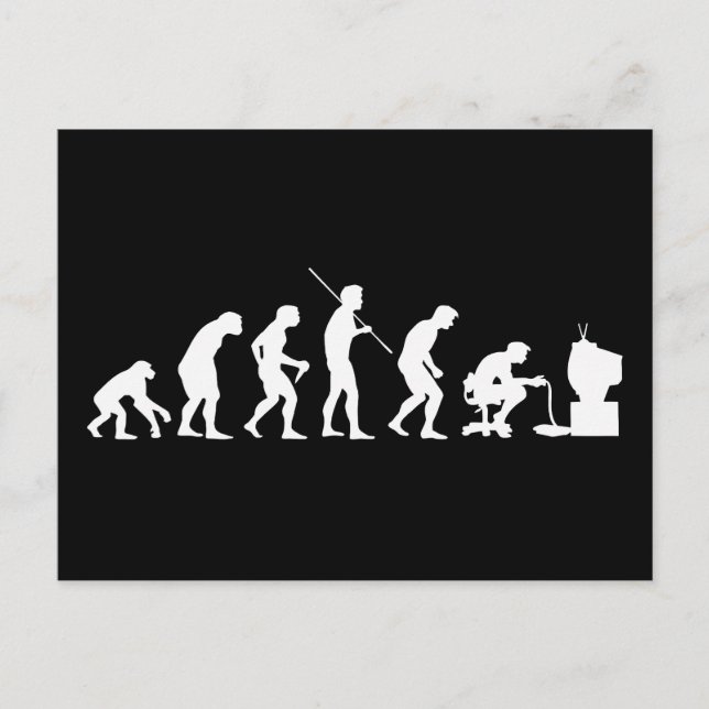 Carte Postale Évolution des jeux vidéo Joueur de jeu (Devant)
