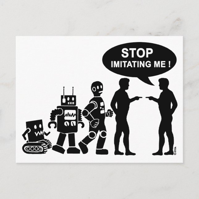 Carte Postale Évolution des robots (Devant)