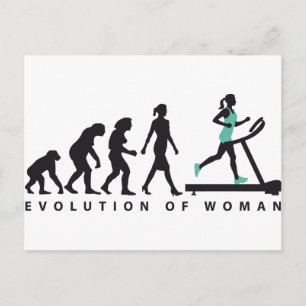 Carte Postale évolution du jogging féminin sur un tapis roulant