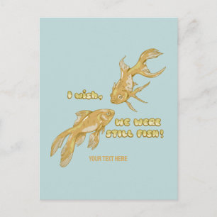 Carte Postale Évolution du poisson drôle de poisson rouge