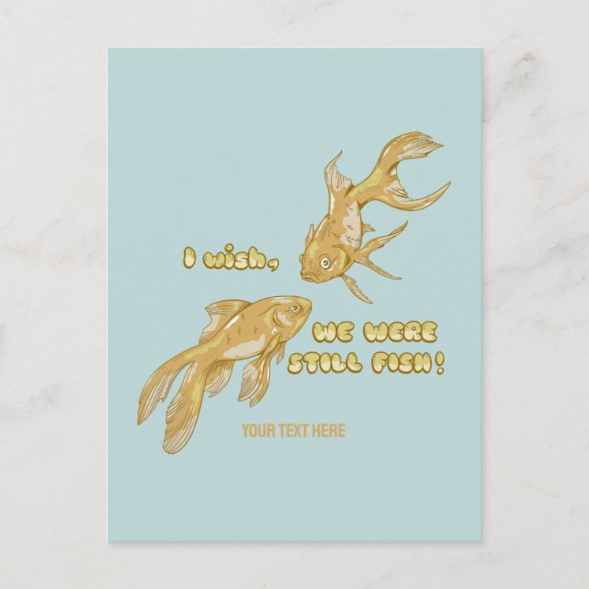 Carte Postale Évolution du poisson drôle de poisson rouge (Devant)