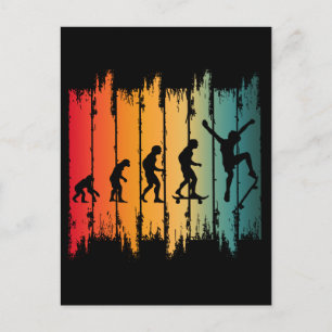 Carte Postale Évolution du skateur de skateboard